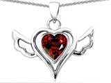 Original Star K™ Wings Of Love Pendant with Heart Genuine Garnet