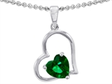 Original Star K™ 7mm Heart Shape Simulated Emerald Pendant