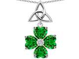 Lucky Shamrock With Celtic Knot Made With Heart 6mm Simulated Emerald Celtic Love by Kelly