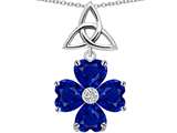 Lucky Shamrock With Celtic Knot, Made With Heart 6mm Created Sapphire Celtic Love by Kelly