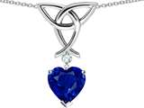 Celtic Love by Kelly Love Knot Pendant with 8mm Heart Shape Created Sapphire