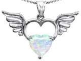 Original Star K™ Wings Of Love Birthstone Pendant with 8mm Heart Shape Created Opal