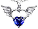 Original Star K™ Wings Of Love Birthstone Pendant with 8mm Heart Shape Created Sapphire