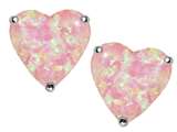 Original Star K™ 7mm Heart Shape Created Pink Opal Earrings Studs