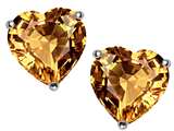 Original Star K™ 7mm Heart Shape Simulated Imperial Yellow Topaz Earrings Studs