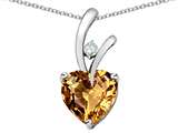 Original Star K™ Heart Shape 8mm Simulated Imperial Yellow Topaz Pendant