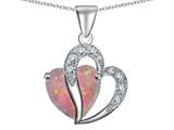 Original Star K™ Created Heart Shape 12mm Pink Opal Pendant