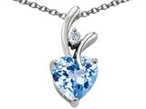 Original Star K™ Genuine Heart Shape 8mm Light Sky Blue Topaz Pendant