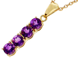 Tommaso Design™ 1inch long Genuine Amethyst Straight Journey Pendant