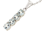 Tommaso Design™ 1inch long Genuine Aquamarine Straight Journey Pendant