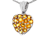 Tommaso Design™ 1inch Puffed Heart with Genuine Citrine Pendant