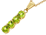 Tommaso Design™ 1inch long Genuine Peridot Straight Journey Pendant