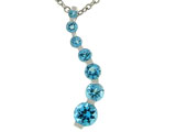 Tommaso Design™ Genuine 1inch long Blue Topaz Journey Pendant