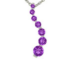 Tommaso Design™ Genuine 1inch long Amethyst Journey Pendant