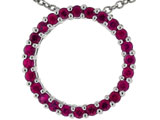 Tommaso Design™ 19mm. Circle Of Love Pendant made with Genuine Quality Ruby