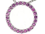 Tommaso Design™ 19mm. Circle Of Love Pendant made with Genuine Pink Sapphire
