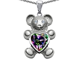 Original Star K™ Love Bear Holding 8mm Heart Shape Mystic Rainbow Topaz