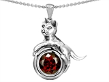 Original Star K™ Cat Lover Pendant with January Birthstone Genuine Garnet