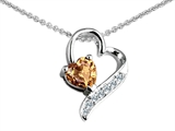 Original Star K™ 7mm Heart Shape Genuine Citrine Heart Pendant