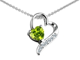 Original Star K™ 7mm Heart Shape Genuine Peridot Heart Pendant