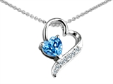 Original Star K™ 7mm Heart Shape Genuine Blue Topaz Heart Pendant