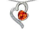 Original Star K™ 7mm Heart Shape Simulated Mexican Fire Opal Heart Pendant