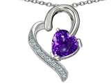 Original Star K™ 7mm Heart Shape Genuine  Amethyst Pendant