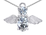 Original Star K™ Angel Of Love Protection Pendant With Oval 8x6mm Genuine White Topaz.