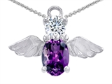 Original Star K™ Angel Of Love Protection Pendant With Oval 8x6mm Genuine Amethyst
