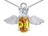 Original Star K™ Angel Of Love Protection Pendant With Oval 8x6mm Genuine Citrine.