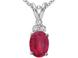 Tommaso Design™ Genuine Ruby and Diamond Pendant
