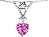 Celtic Love by Kelly Love Knot Pendant with Heart Shape 8mm Created Pink Sapphire