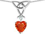Celtic Love by Kelly Love Knot Pendant with Heart Shape 8mm Simulated Fire Mexican Opal