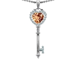 Original Star K™ Key To My Heart Love Pendant With 7mm Heart Shape Simulated Imperial Yellow Topaz
