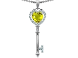 Original Star K™ Key To My Heart Love Pendant With 7mm Heart Shape Simulated Yellow Sapphire