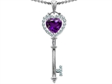 Original Star K™ Key To My Heart Love Pendant With 7mm Heart Shape Genuine Amethyst