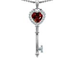 Original Star K™ Key To My Heart Love Pendant With 7mm Heart Shape Genuine Garnet