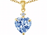 Original Star K™ Heart Shaped Simulated Aquamarine Pendant