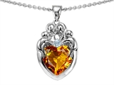 Original Star K™ Loving Mother And Family Pendant With Genuine Heart Shape Citrine