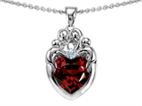 Original Star K™ Loving Mother Twins Family Pendant With 8mm Genuine Heart Garnet