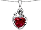 Original Star K™ Large Loving Mother With Child Pendant With 12mm Heart Shape Created Ruby