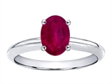 Tommaso Design™ Large Oval 8x6mm GENUINE Ruby Solitaire Engagement Ring