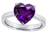 Original Star K™ Large 10mm Heart Shape Solitaire Engagement Ring With Simulated Amethyst