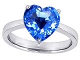 Original Star K™ Large 10mm Heart Shape Solitaire Engagement Ring With Simulated Blue Topaz