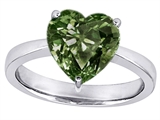 Original Star K™ Large 10mm Heart Shape Solitaire Engagement Ring with Simulated Green Sapphire