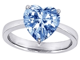 Original Star K™ Large 10mm Heart Shape Solitaire Engagement Ring with Simulated Aquamarine