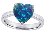 Original Star K™ Large Heart Shape Solitaire Engagement Ring with Created Blue Opal