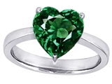 Original Star K™ Large 10mm Heart Shape Solitaire Engagement Ring with Simulated Emerald