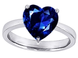 Original Star K™ Large 10mm Heart Shape Solitaire Engagement Ring with Created Sapphire