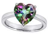 Original Star K™ Large 10mm Heart Shape Solitaire Engagement Ring with Multicolor Mystic Topaz